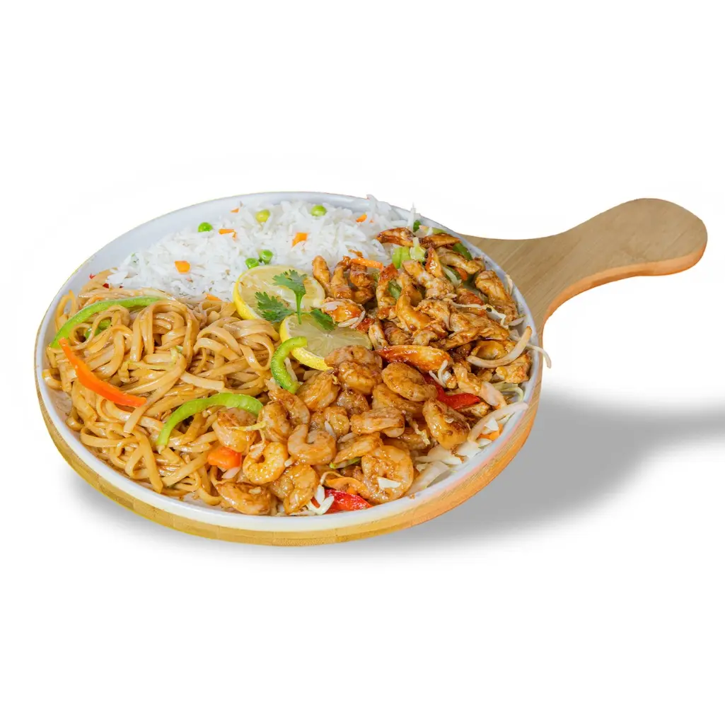 دجاج وربيان مكس	مع أرز ومكرونه